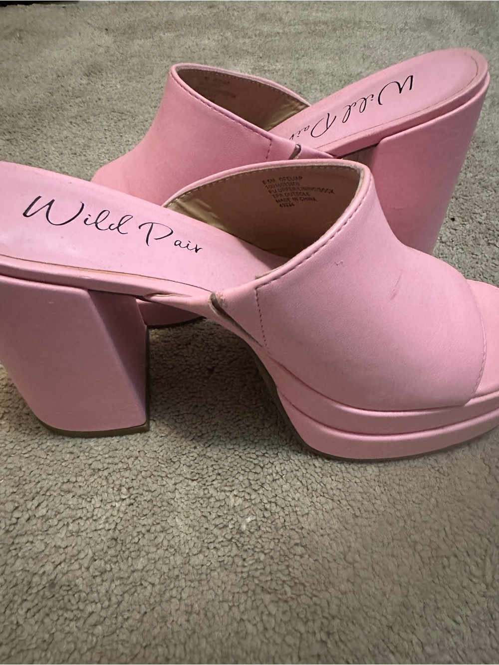 Wild Pair Bubblegum Pink Platform Mule Heels